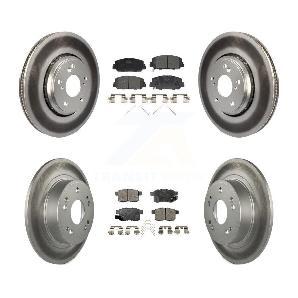 Front Rear Coated Disc Brake Rotors And Ceramic Pads Kit For Honda Accord KGT-101772