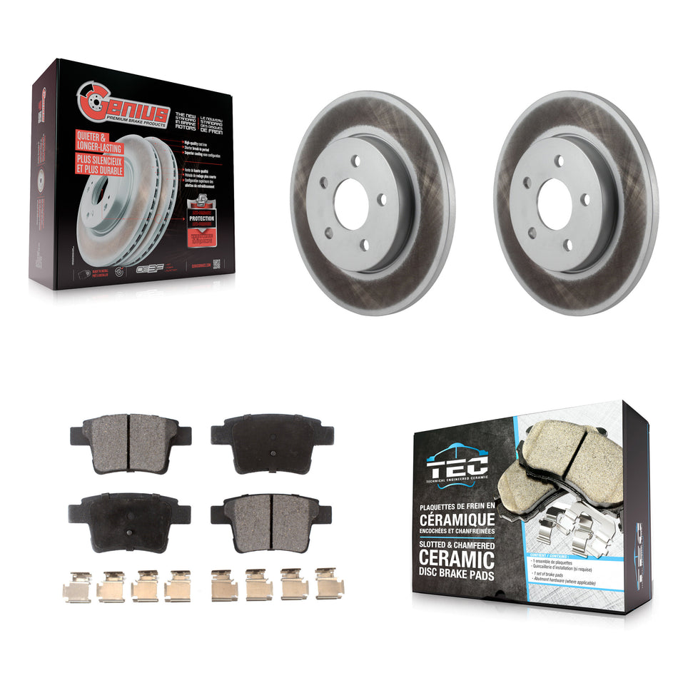 Rear Coated Disc Brake Rotors And Ceramic Pads Kit For Jaguar X-Type KGT-101778