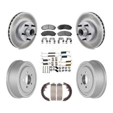 Front Rear Coat Disc Brake Rotor Ceramic Pad Drum Kit (7Pc) For 2006-2009 Ford Ranger RWD KGT-101781