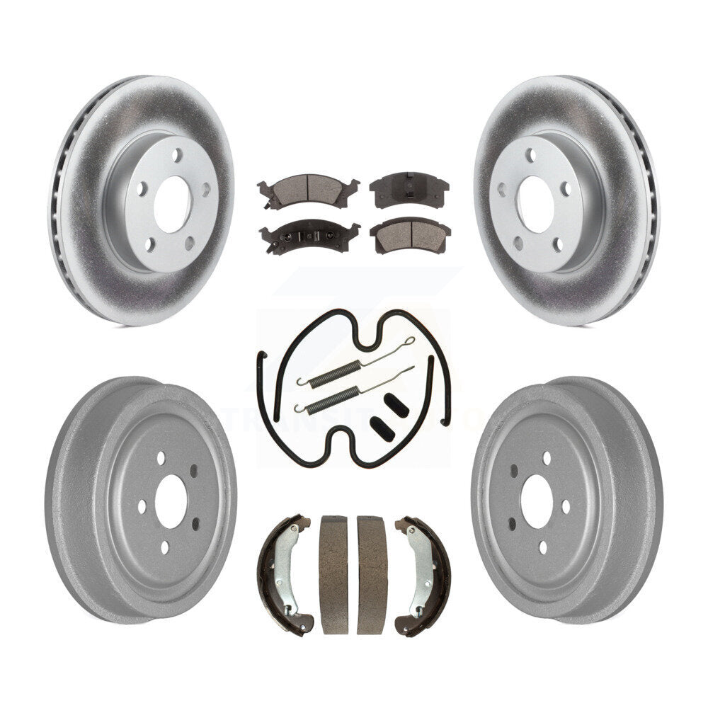 Front Rear Coat Disc Brake Rotor Ceramic Pad Drum Kit (7Pc) For Pontiac Sunfire Chevrolet KGT-101784