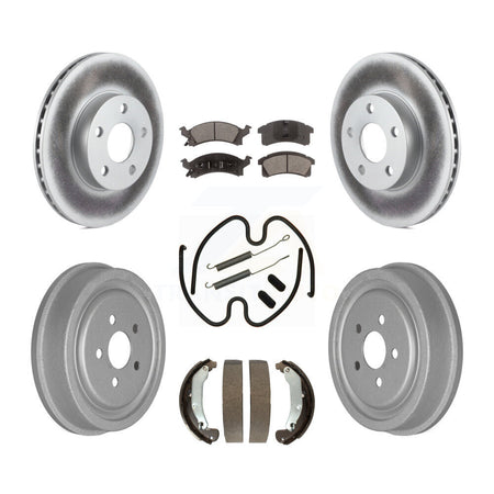 Front Rear Coat Disc Brake Rotor Ceramic Pad Drum Kit (7Pc) For Pontiac Sunfire Chevrolet KGT-101784