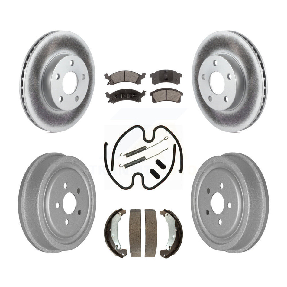Front Rear Coat Disc Brake Rotor Ceramic Pad Drum Kit (7Pc) For Pontiac Sunfire Chevrolet KGT-101784