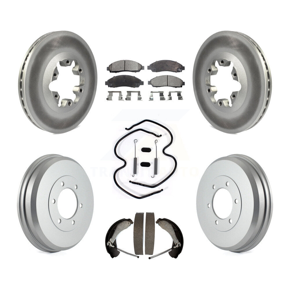 Front Rear Coat Brake Rotors Ceramic Pad Drum Kit (7Pc) For Chevrolet Colorado GMC Canyon KGT-101790