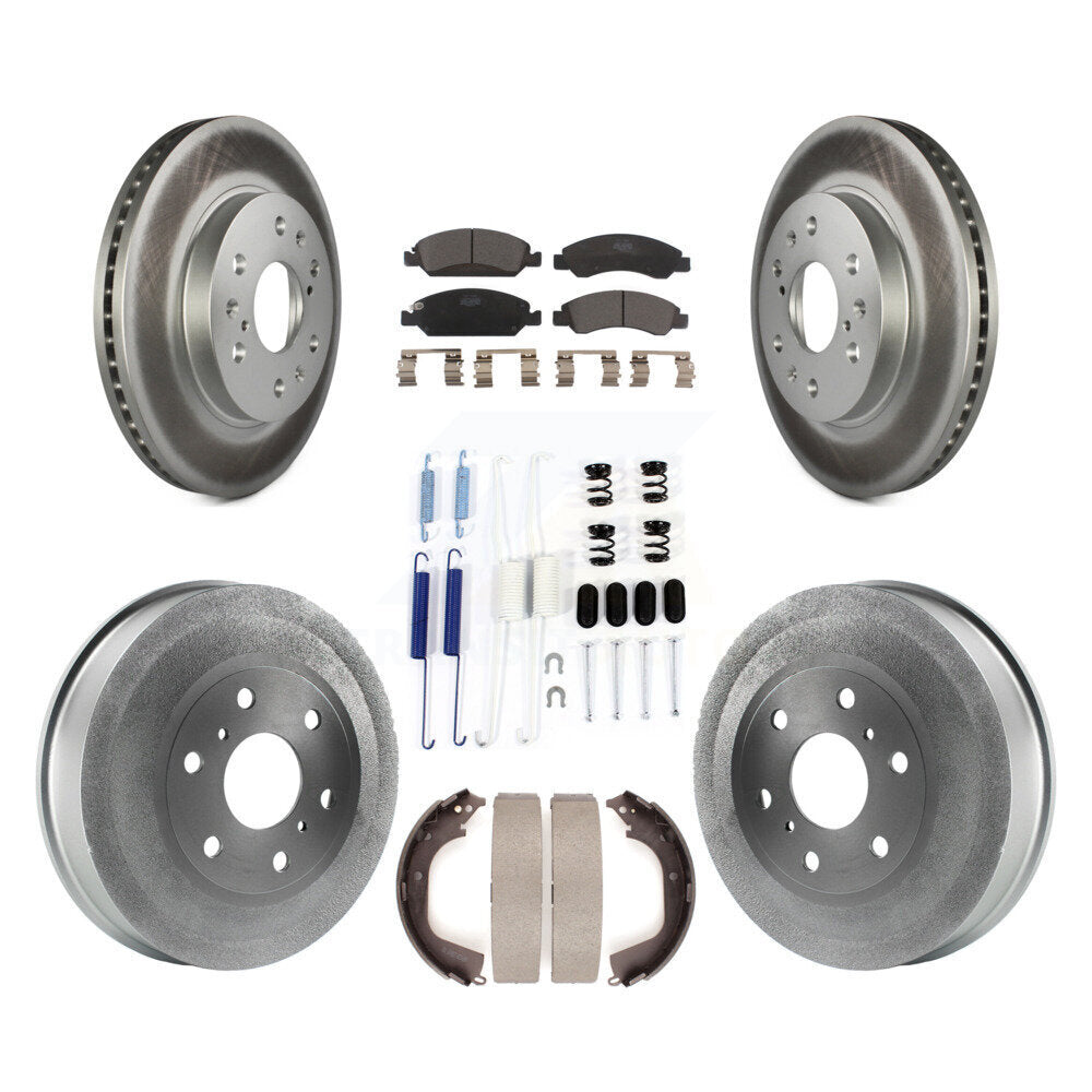 Front Rear Coat Disc Brake Rotor Ceramic Pad Drum Kit (7Pc) For GMC Sierra 1500 Chevrolet KGT-101792