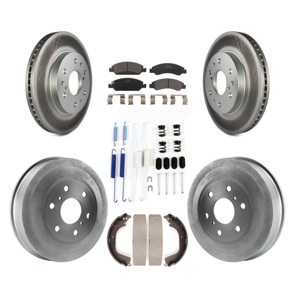 Front Rear Coat Disc Brake Rotor Ceramic Pad Drum Kit (7Pc) For GMC Sierra 1500 Chevrolet KGT-101792
