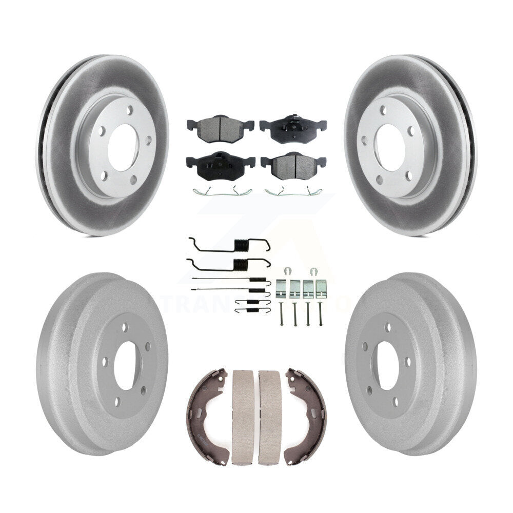Front Rear Coat Disc Brake Rotor Ceramic Pad Drum Kit (7Pc) For Ford Escape Mazda Tribute KGT-101799
