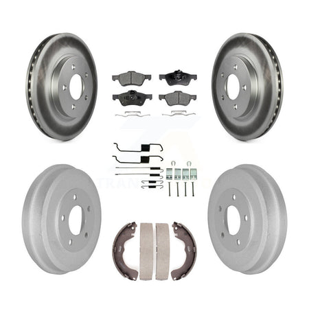 Front Rear Coated Brake Rotors Ceramic Pad Drum Kit (7Pc) For Ford Escape Mercury Mariner KGT-101801