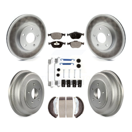 Front Rear Coat Brake Rotor Ceramic Pad Drum Kit (7Pc) For 2010-2013 Ford Transit Connect KGT-101804