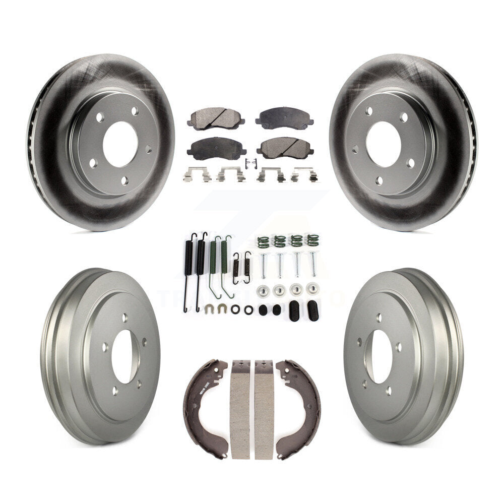 Front Rear Coated Disc Brake Rotors Ceramic Pads And Drum Kit (7Pc) For Dodge Caliber KGT-101805