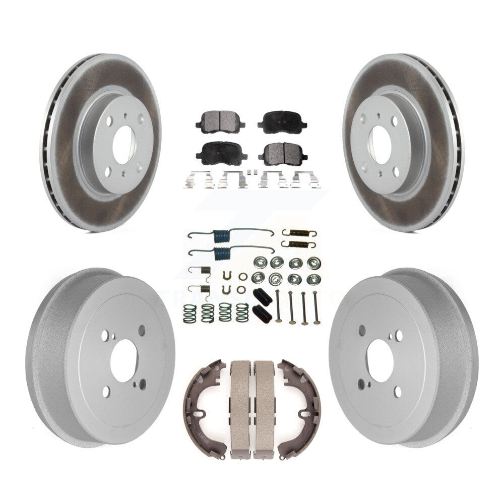 Front Rear Coat Brake Rotor Ceramic Pad Drum Kit (7Pc) For Toyota Corolla Chevrolet Prizm KGT-101820
