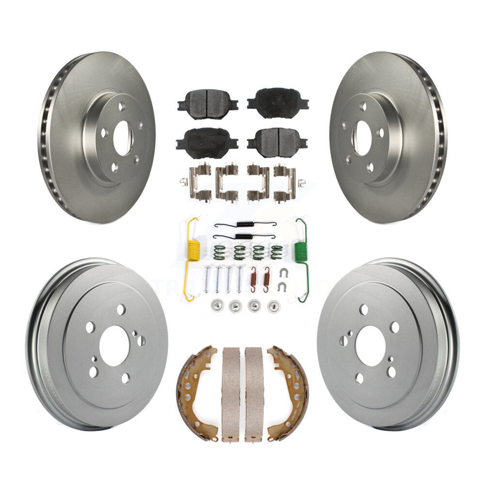 Front Rear Coated Disc Brake Rotors Ceramic Pads And Drum Kit (7Pc) For Toyota Celica KGT-101823
