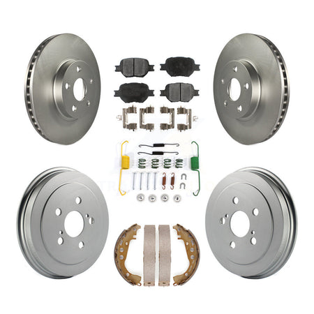 Front Rear Coated Disc Brake Rotors Ceramic Pads And Drum Kit (7Pc) For Toyota Celica KGT-101823