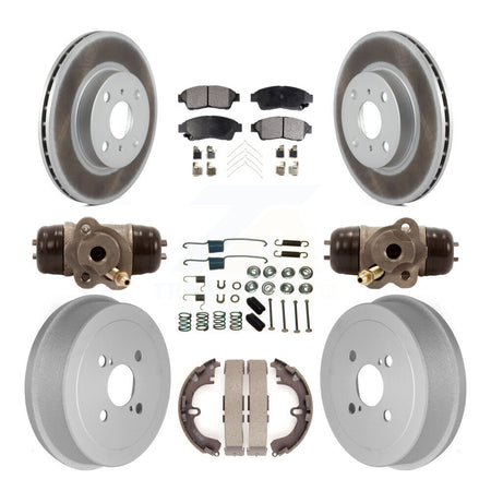 Front Rear Coat Disc Brake Rotors Ceramic Pad Drum Kit (9Pc) For Toyota Corolla Geo Prizm KGT-101857