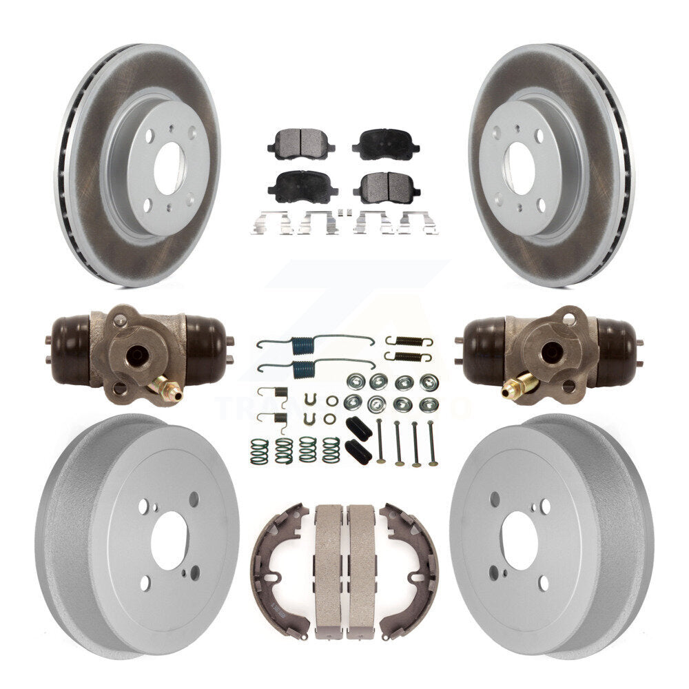 Front Rear Coat Brake Rotor Ceramic Pad Drum Kit (9Pc) For Toyota Corolla Chevrolet Prizm KGT-101862