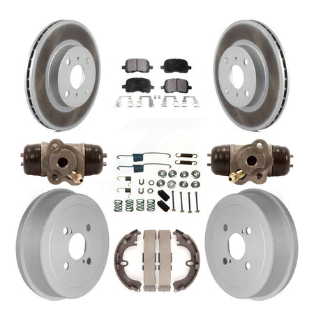 Front Rear Coat Brake Rotor Ceramic Pad Drum Kit (9Pc) For Toyota Corolla Chevrolet Prizm KGT-101862