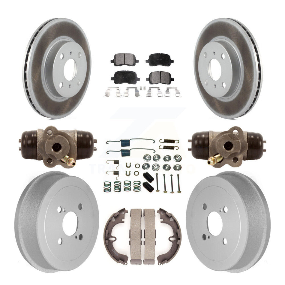 Front Rear Coat Brake Rotor Ceramic Pad Drum Kit (9Pc) For Toyota Corolla Chevrolet Prizm KGT-101862
