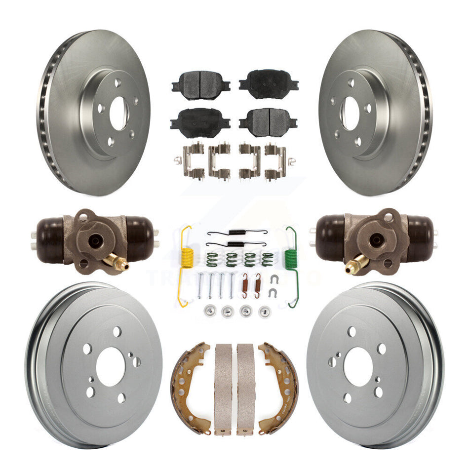 Front Rear Coated Disc Brake Rotor Ceramic Pad Drum Kit (9Pc) For 2003-2005 Toyota Celica KGT-101863