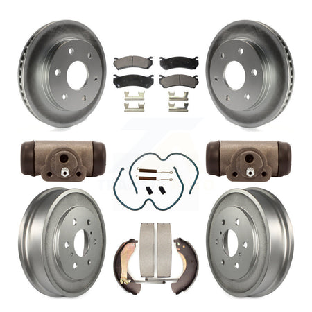 Front Rear Coated Brake Rotor Ceramic Pad Drum Kit (9Pc) For Chevrolet Silverado 1500 GMC KGT-101870
