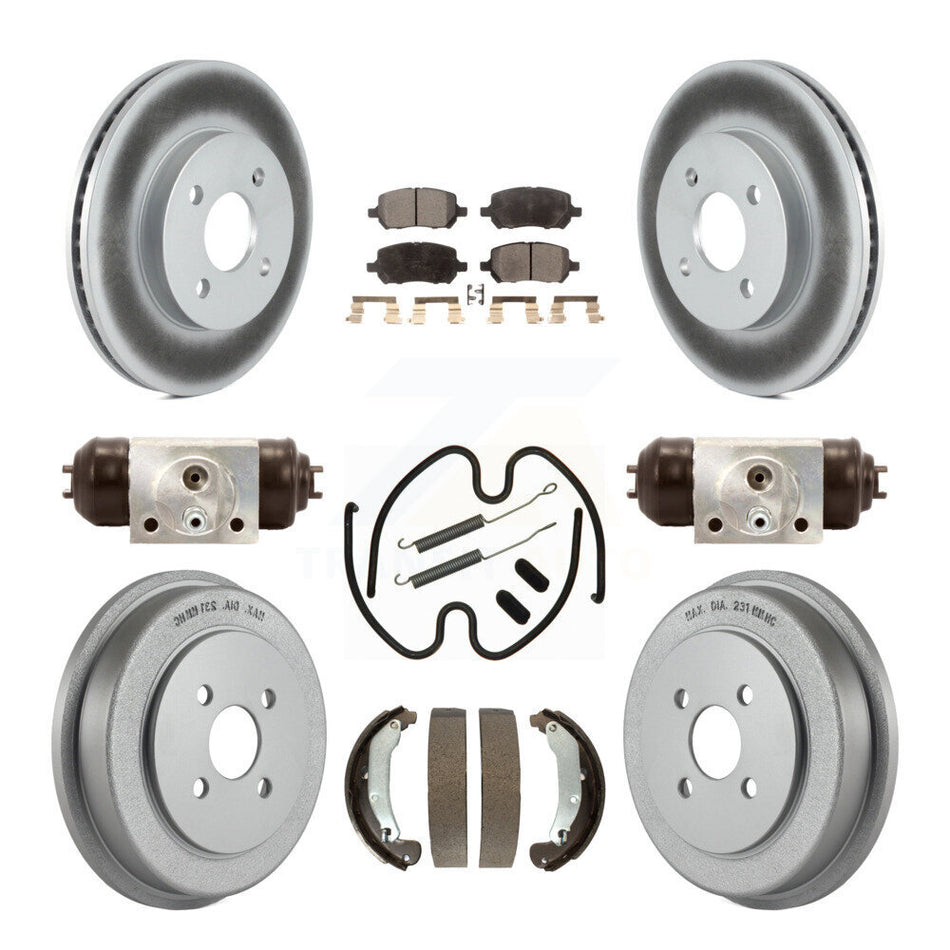 Front Rear Coated Brake Rotor Ceramic Pad Drum Kit (9Pc) For Pontiac Chevrolet Cobalt Ion KGT-101873