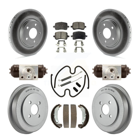Front Rear Coated Disc Brake Rotors Ceramic Pads And Drum Kit (9Pc) For Pontiac Pursuit KGT-101875