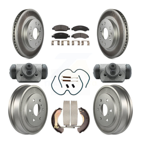 Front Rear Coated Brake Rotor Ceramic Pad Drum Kit (9Pc) For Chevrolet Silverado 1500 GMC KGT-101877