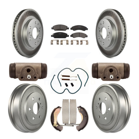 Front Rear Coated Brake Rotor Ceramic Pad Drum Kit (9Pc) For Chevrolet Silverado 1500 GMC KGT-101878
