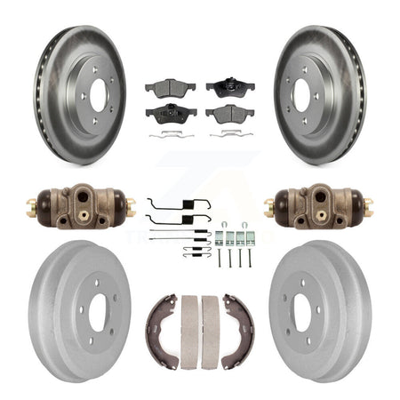 Front Rear Coated Brake Rotors Ceramic Pad Drum Kit (9Pc) For Ford Escape Mercury Mariner KGT-101887