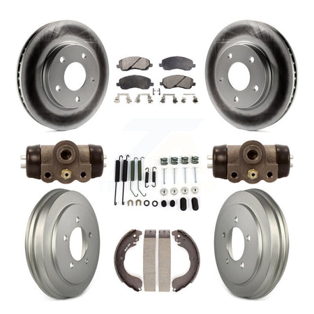Front Rear Coated Disc Brake Rotors Ceramic Pads And Drum Kit (9Pc) For Dodge Caliber KGT-101891