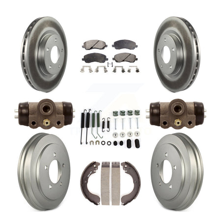 Front Rear Coated Brake Rotor Ceramic Pad & Drum Kit (9Pc) For Jeep Patriot Compass Dodge KGT-101892