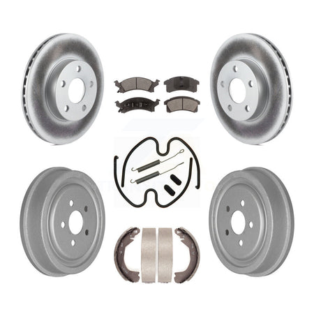 Front Rear Coated Disc Brake Rotors Ceramic Pad And Drum Kit (7Pc) For Chevrolet Cavalier KGT-101900