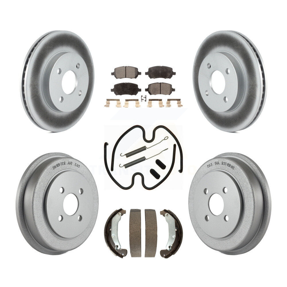 Front Rear Coated Brake Rotor Ceramic Pad Drum Kit (7Pc) For Pontiac Chevrolet Cobalt Ion KGT-101901