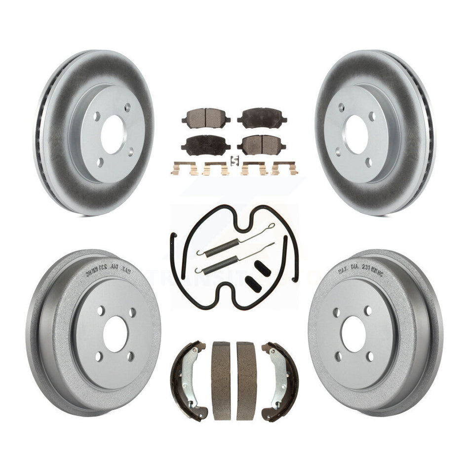 Front Rear Coated Brake Rotor Ceramic Pad Drum Kit (7Pc) For Pontiac Chevrolet Cobalt Ion KGT-101901