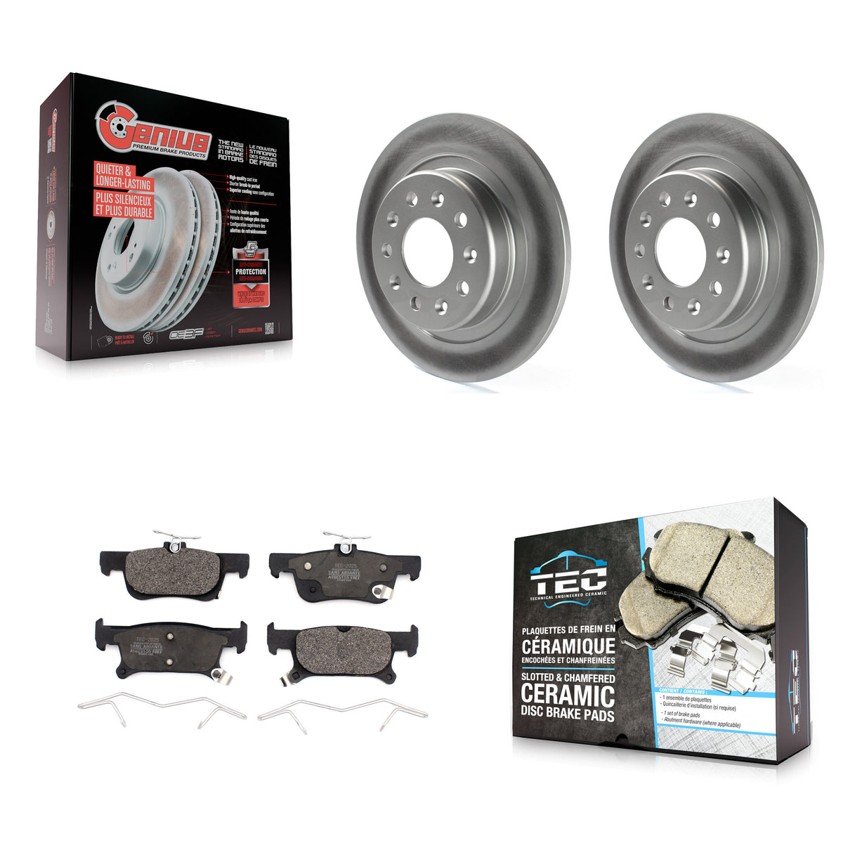 Rear Coated Brake Rotor Ceramic Pad Kit For Buick Envision With 288mm Diameter KGT-101931