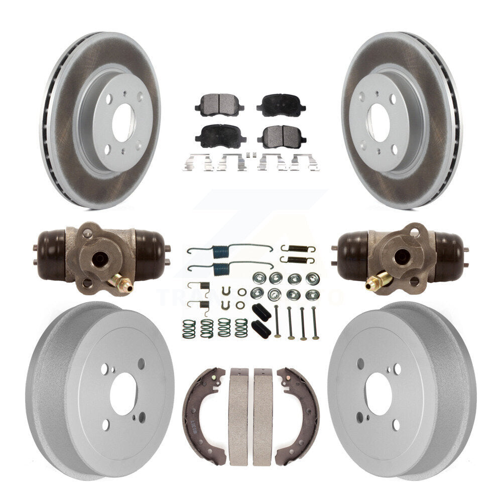 Front Rear Coat Brake Rotor Ceramic Pad Drum Kit (9Pc) For 2002 Toyota Corolla From 04 02 KGT-101949