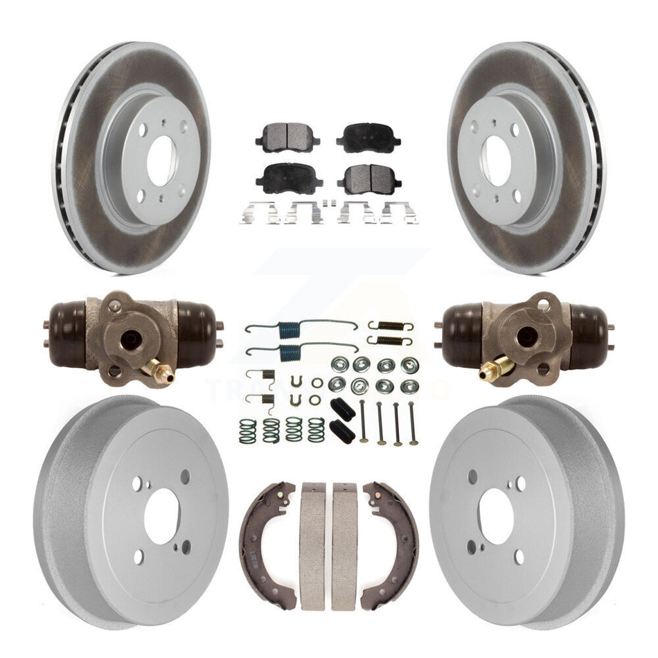 Front Rear Coat Brake Rotor Ceramic Pad Drum Kit (9Pc) For 2002 Toyota Corolla From 04 02 KGT-101949