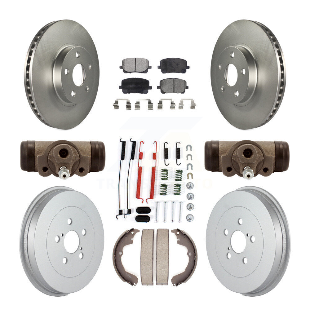Front Rear Coated Brake Rotor Ceramic Pad & Drum Kit (9Pc) For Toyota Matrix Pontiac Vibe KGT-101950