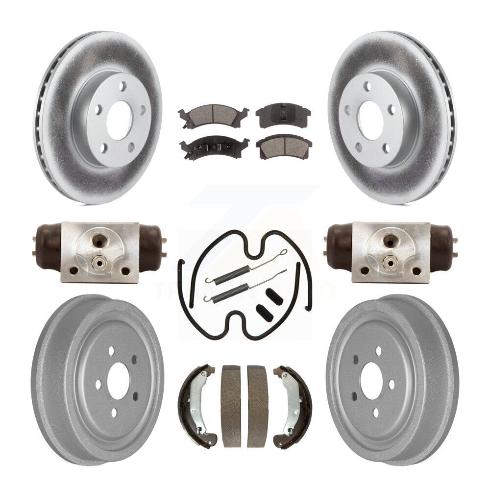 Front Rear Coat Disc Brake Rotor Ceramic Pad Drum Kit (9Pc) For Pontiac Sunfire Chevrolet KGT-101957