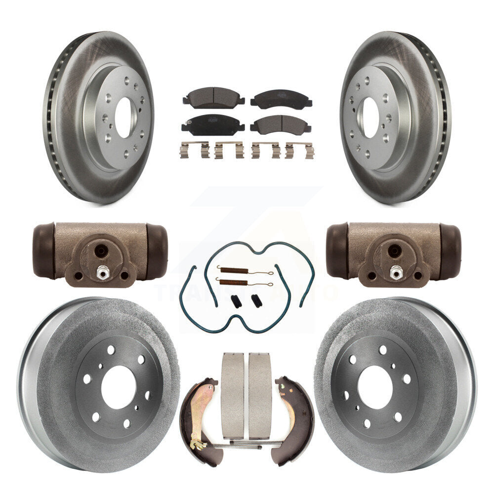Front Rear Coated Brake Rotor Ceramic Pad Drum Kit (9Pc) For Chevrolet Silverado 1500 GMC KGT-101959