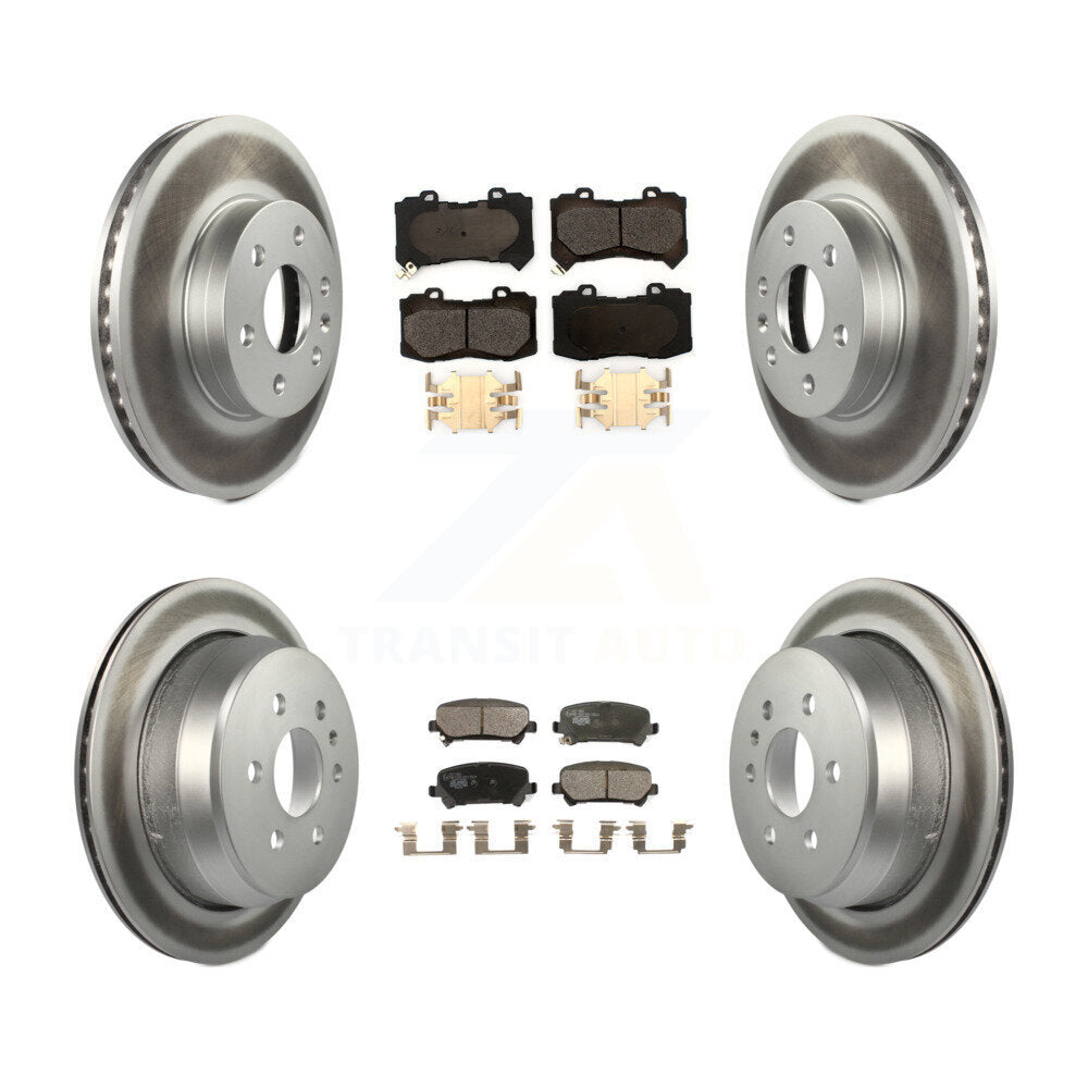 Front Rear Coated Brake Rotor Ceramic Pad Kit For 2015-2020 Chevrolet Colorado GMC Canyon KGT-101972