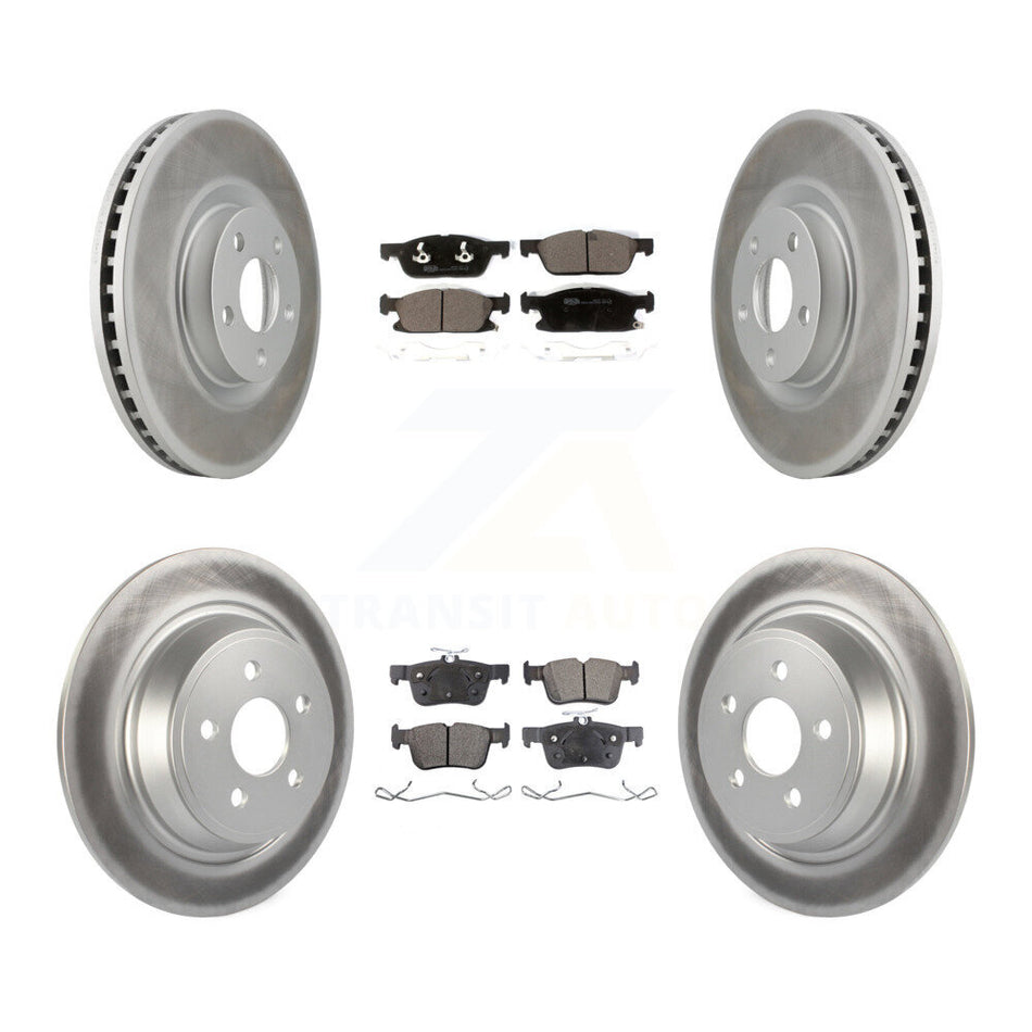 Front Rear Coated Disc Brake Rotors And Ceramic Pads Kit For Lincoln Continental KGT-101973