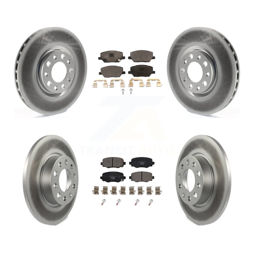 Front Rear Coated Disc Brake Rotors And Ceramic Pads Kit For Jeep Renegade Fiat 500X KGT-101976
