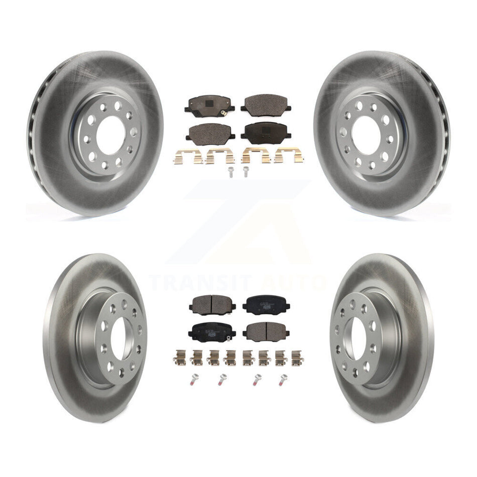 Front Rear Coated Disc Brake Rotors And Ceramic Pads Kit For Jeep Renegade Fiat 500X KGT-101976
