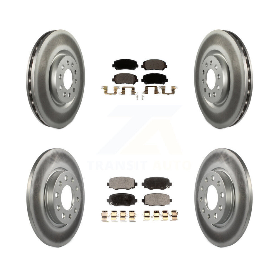 Front Rear Coated Disc Brake Rotors And Ceramic Pads Kit For Chrysler 200 KGT-101977