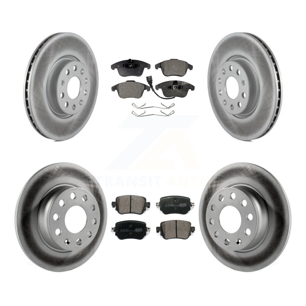 Front Rear Coated Disc Brake Rotors And Ceramic Pads Kit For Volkswagen Passat KGT-101982