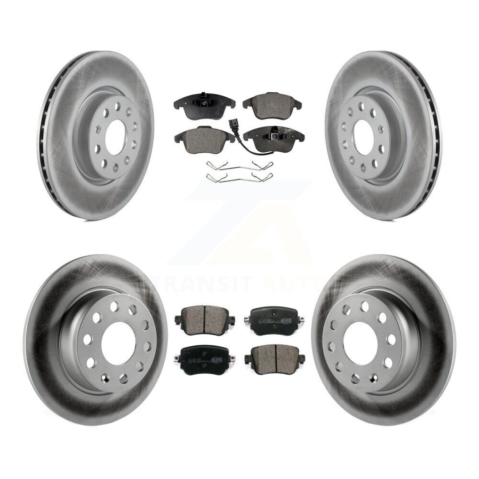 Front Rear Coated Disc Brake Rotors And Ceramic Pads Kit For Volkswagen Passat KGT-101982