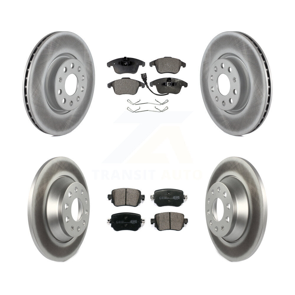 Front Rear Coated Disc Brake Rotors And Ceramic Pads Kit For 2016-2018 Audi Q3 Quattro KGT-101983