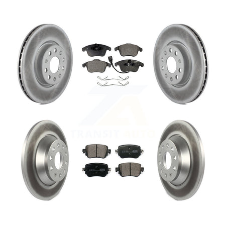 Front Rear Coated Disc Brake Rotors And Ceramic Pads Kit For 2016-2018 Audi Q3 Quattro KGT-101983