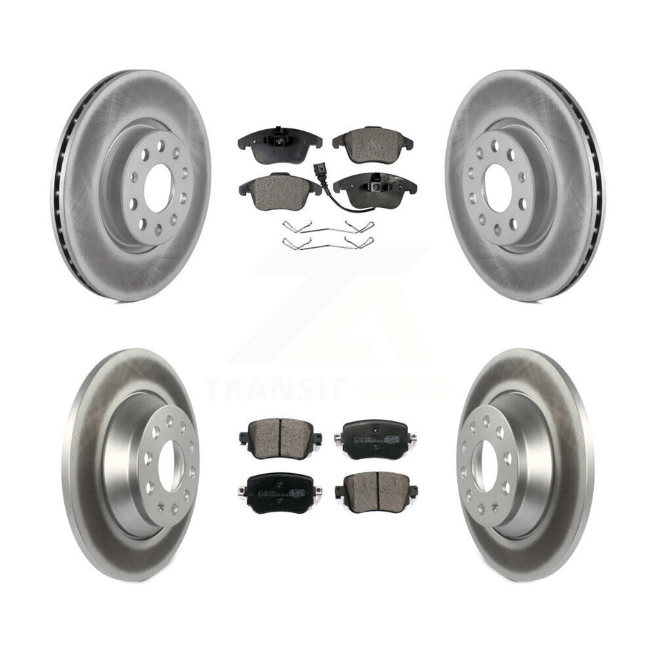 Front Rear Coated Disc Brake Rotors And Ceramic Pads Kit For 2016-2018 Audi Q3 Quattro KGT-101983
