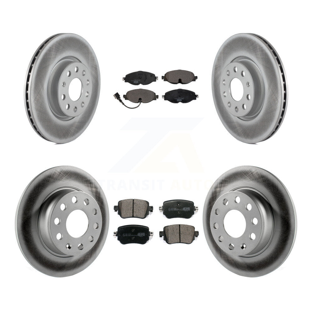 Front Rear Coated Brake Rotor Ceramic Pad Kit For Volkswagen Golf SportWagen GTI Alltrack KGT-101986