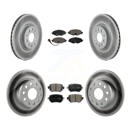 Front Rear Coated Brake Rotor Ceramic Pad Kit For Volkswagen Golf SportWagen GTI Alltrack KGT-101986